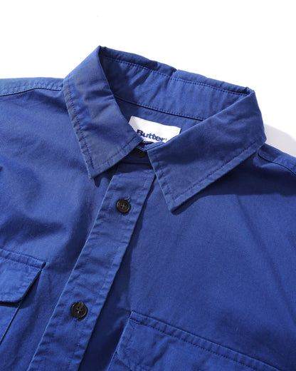  Washed Pocket L/S Shirt, Work Blue