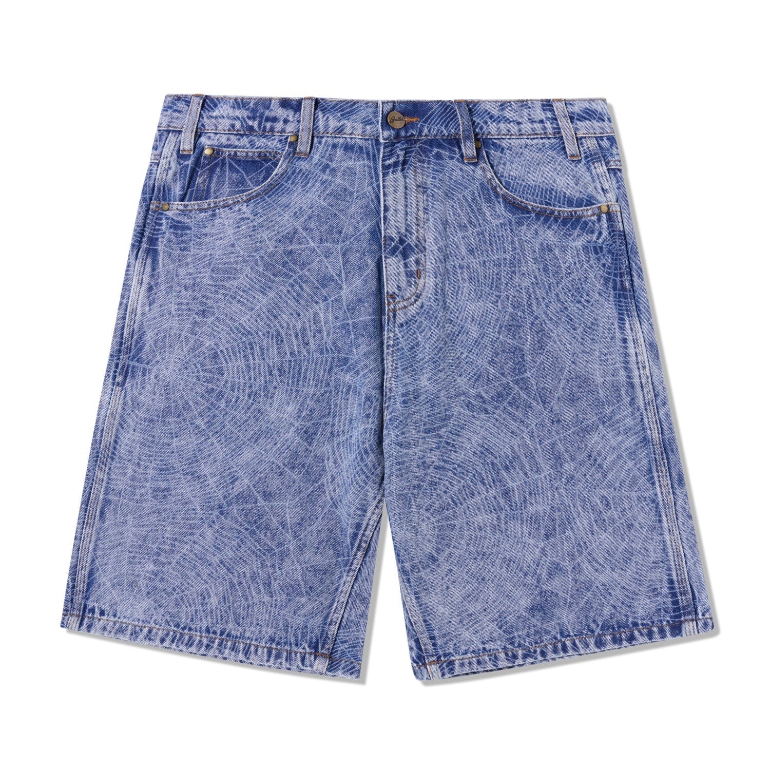  Web Denim Shorts, Acid Wash Indigo