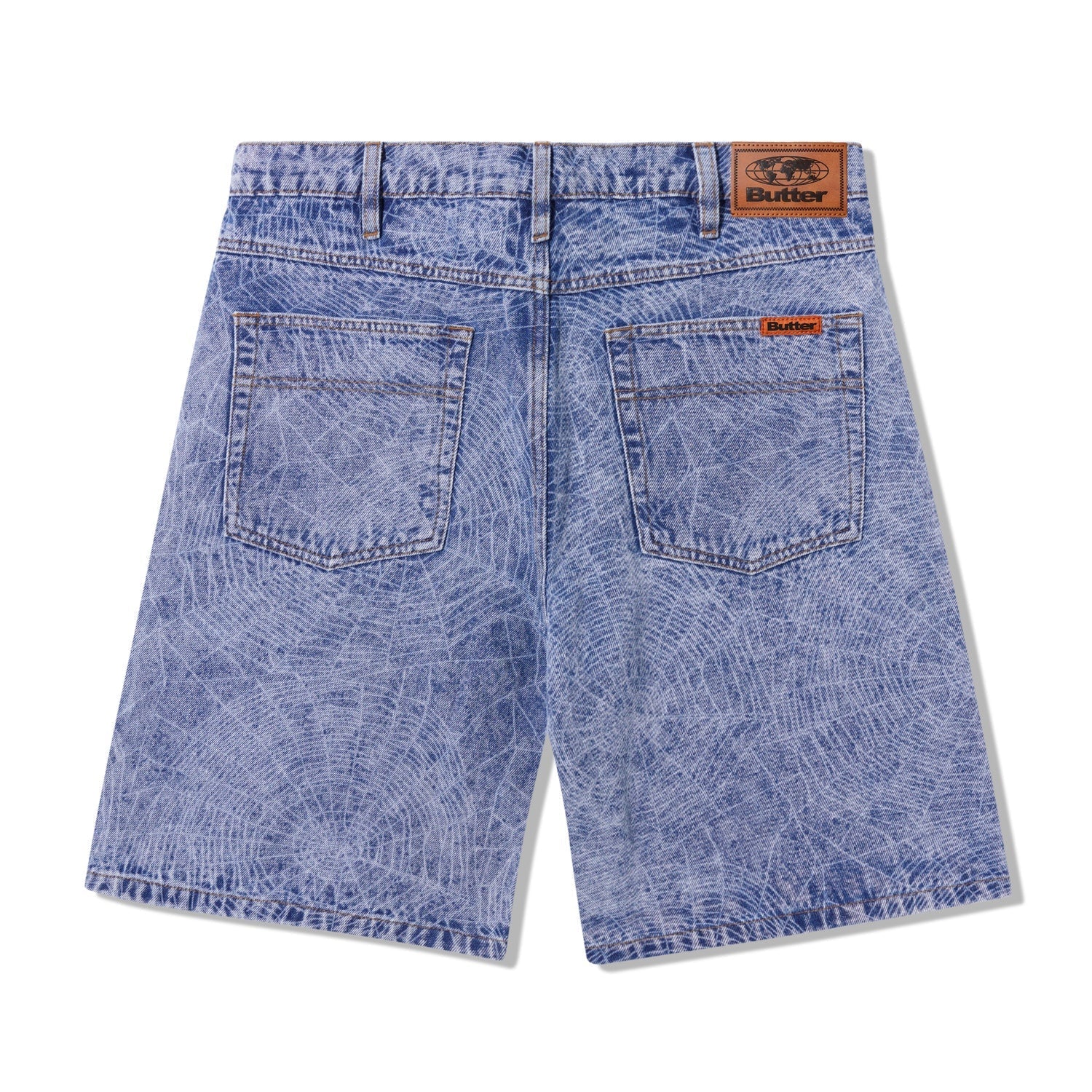  Web Denim Shorts, Acid Wash Indigo