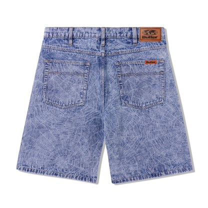  Web Denim Shorts, Acid Wash Indigo