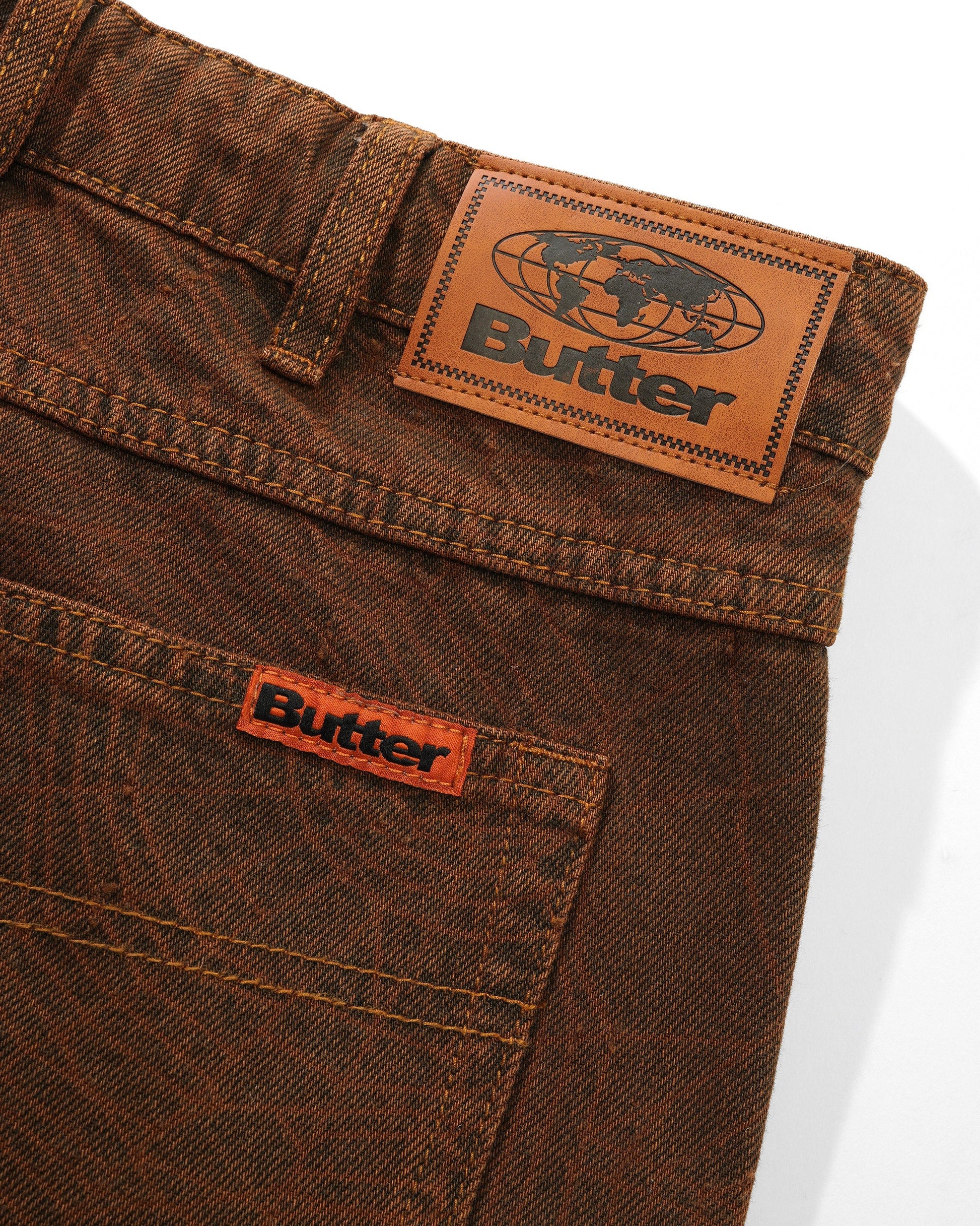  Web Denim Shorts, Brown