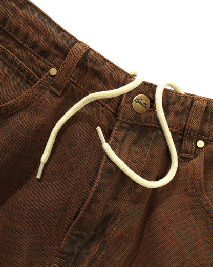  Web Denim Shorts, Brown